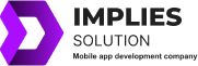 purple colour logo with text implies solution who experts in custom software development