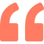 Quote icon in saffron colour