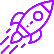 purple vector of rocket